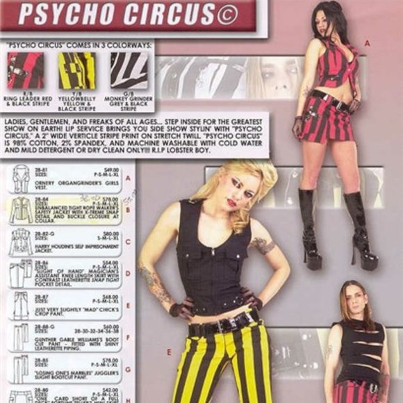 HTF rare Lip Service sexy Psycho Circus jeans M L - Picture 2 of 15